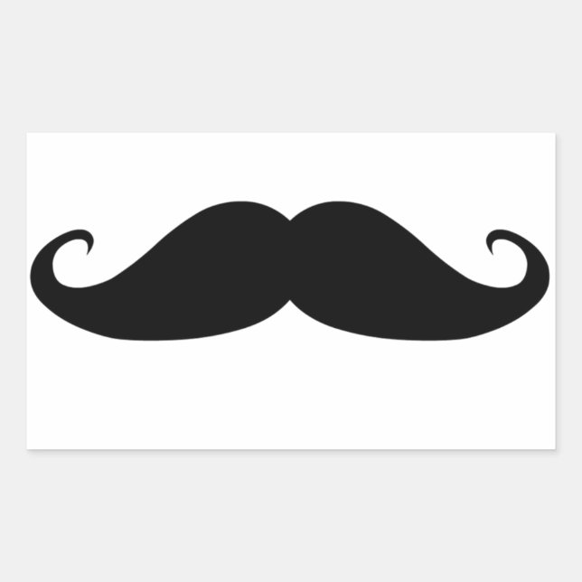 Mustache Rectangular Sticker (Front)