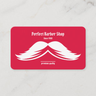 Mustache Red Black Unique Creative Simple Barber Business Card