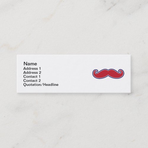 Mustache Red White and Blue Mini Business Card