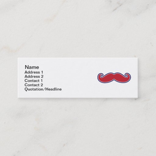 Customizable Mustache, Red, White and Blue Business Cards