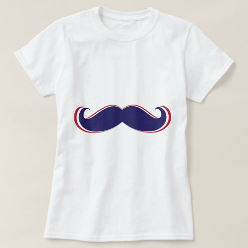 Mustache _ Red White and Blue T_Shirt