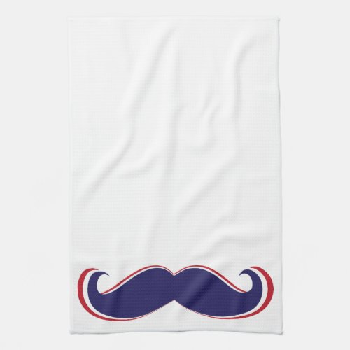 Mustache _ Red White and Blue Towel