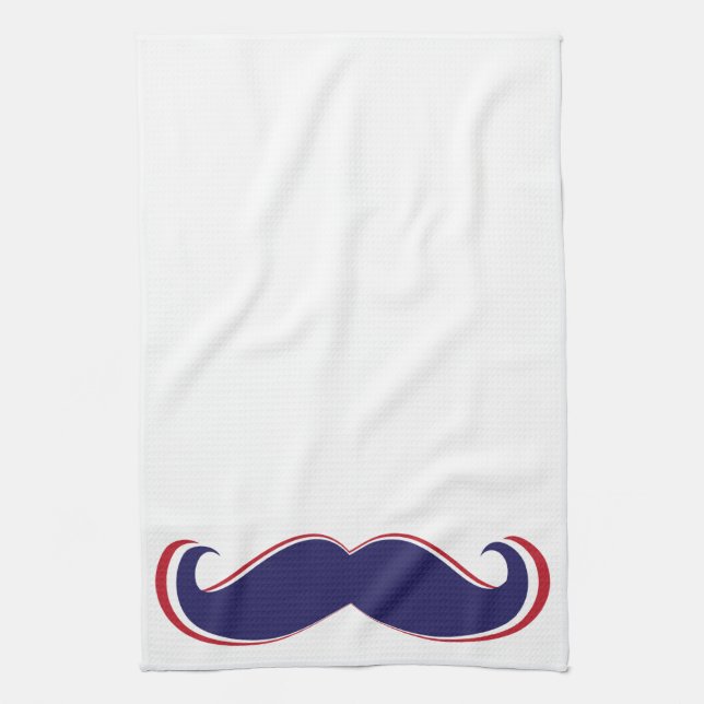 Mustache - Red, White and Blue Towel (Vertical)
