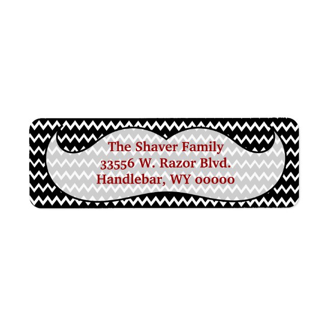 Mustache Return Address Label (Front)