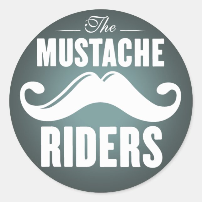 Mustache Riders Stickers- Round 3 inch Classic Round Sticker (Front)