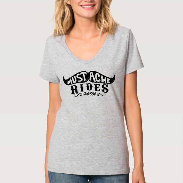 Mustache Rides T-Shirt (Front)