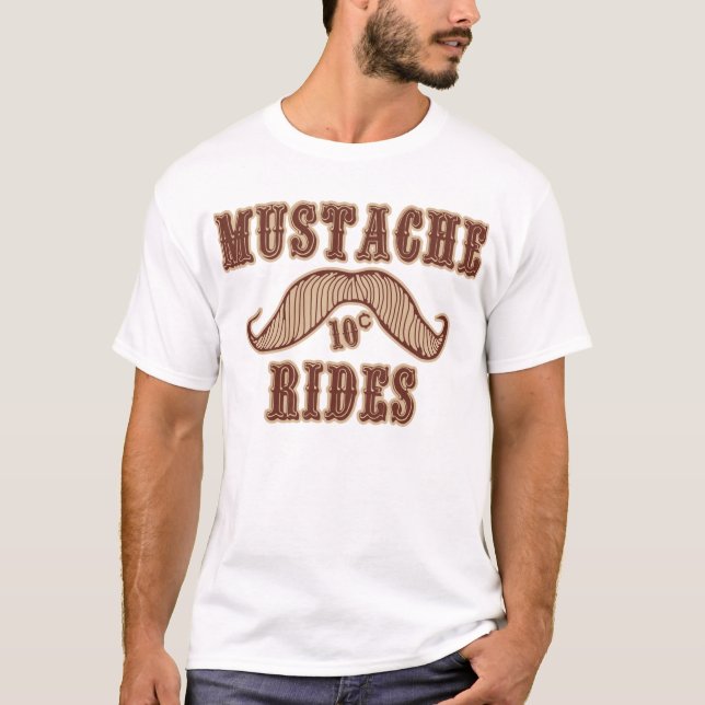 Mustache Rides T-Shirt (Front)