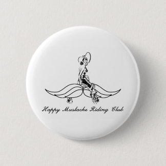 mustache riding club pinback button