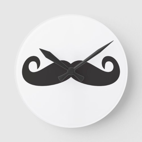 Mustache Round Clock
