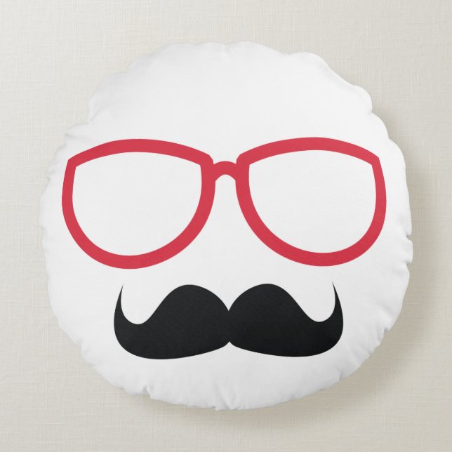 Mustache Round Pillow (Front)