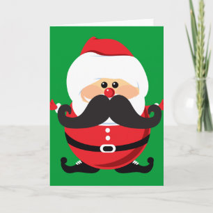 Mustache Santa Claus Holiday Card