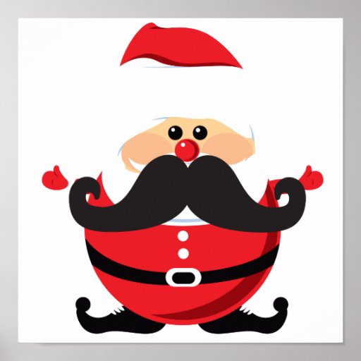 Mustache Santa Claus Poster | Zazzle