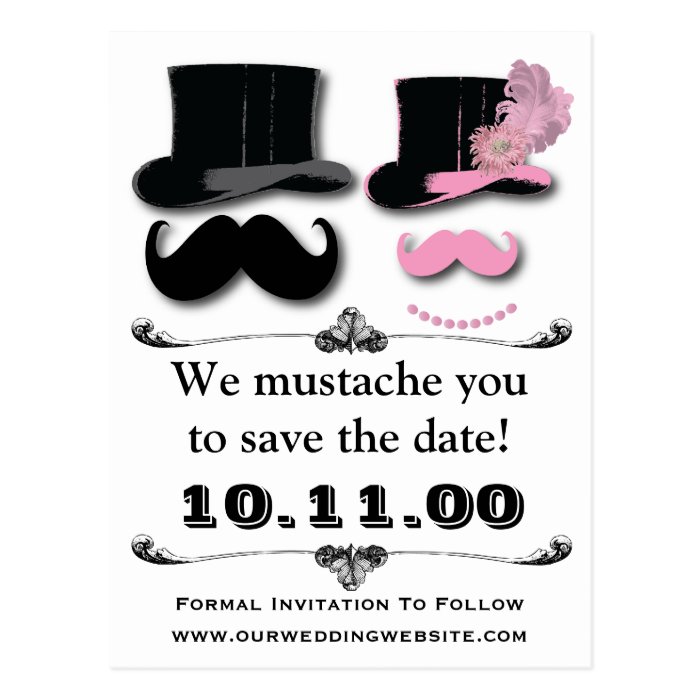 Mustache Save The Date Card Postcard