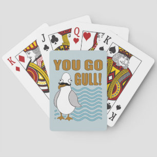 Mustache Seagull You Go Gull Poker Cards