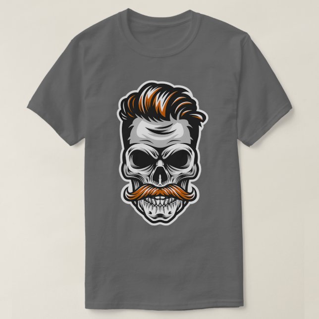 Mustache skull T-Shirt (Design Front)