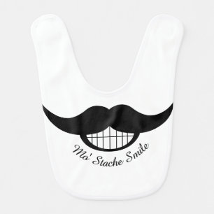 Mustache Smile Baby Bib