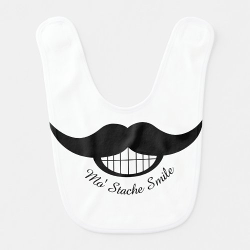 Mustache Smile Baby Bib