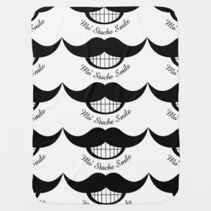 Mustache Smile Baby Blanket