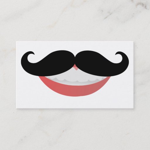 Customizable Mustache Smile Business Cards