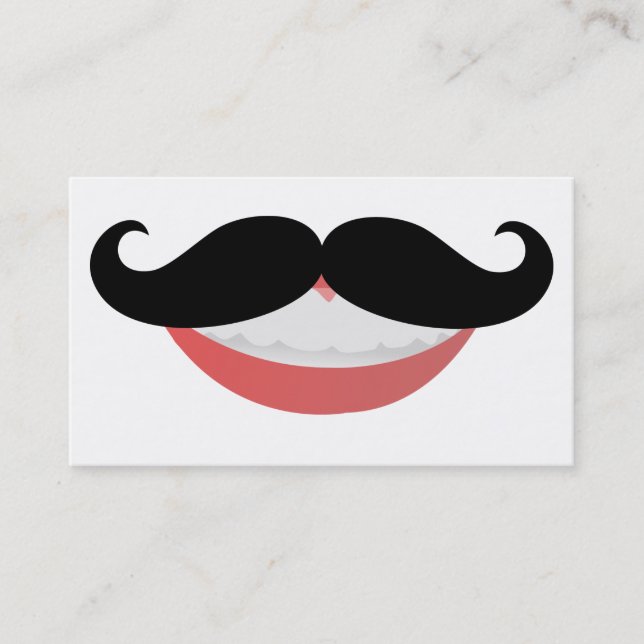 Mustache Smile Business Cards (Front)