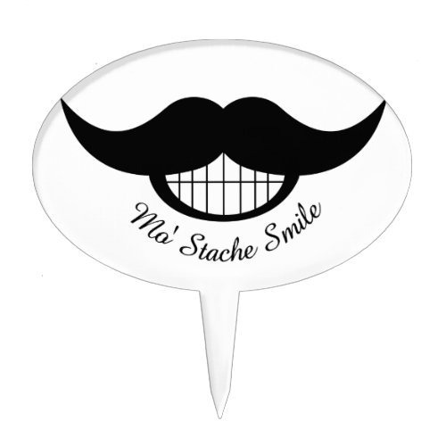 Mustache Smile Cake Topper