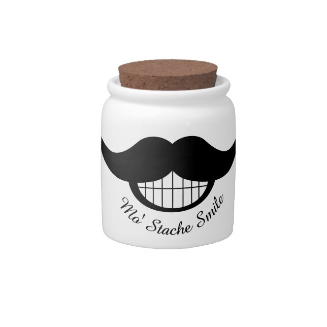 Mustache Smile Candy Jar (Front)