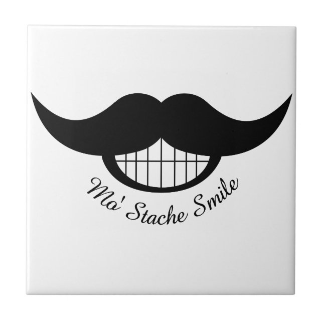 Mustache Smile Ceramic Tile (Front)