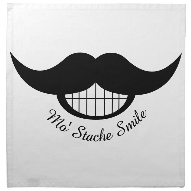 Mustache Smile Cloth Napkin (Front)
