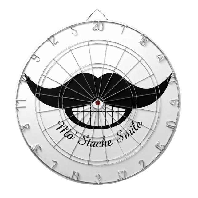 Mustache Smile Dart Board (Front)