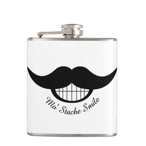 Mustache Smile Flask