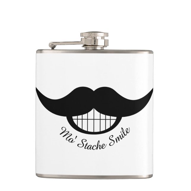 Mustache Smile Flask (Front)