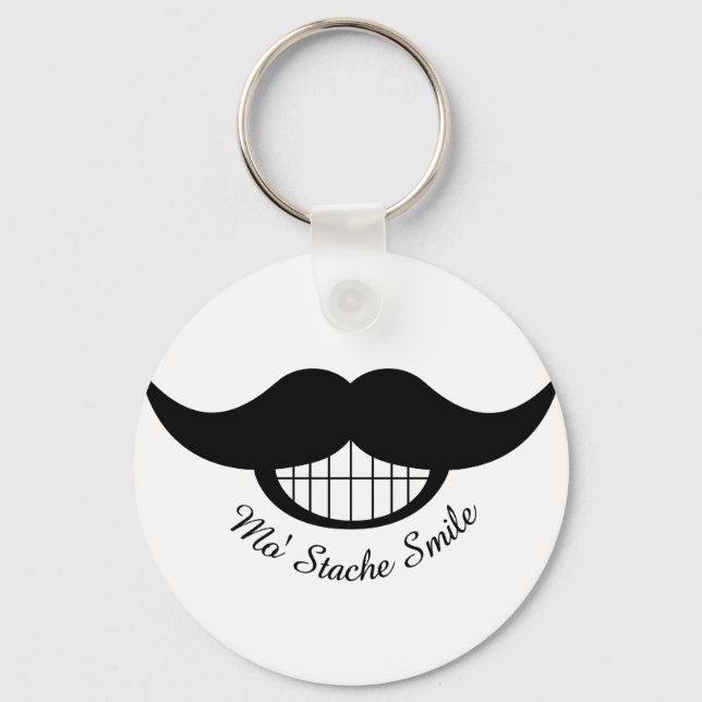 Mustache Smile Keychain (Front)