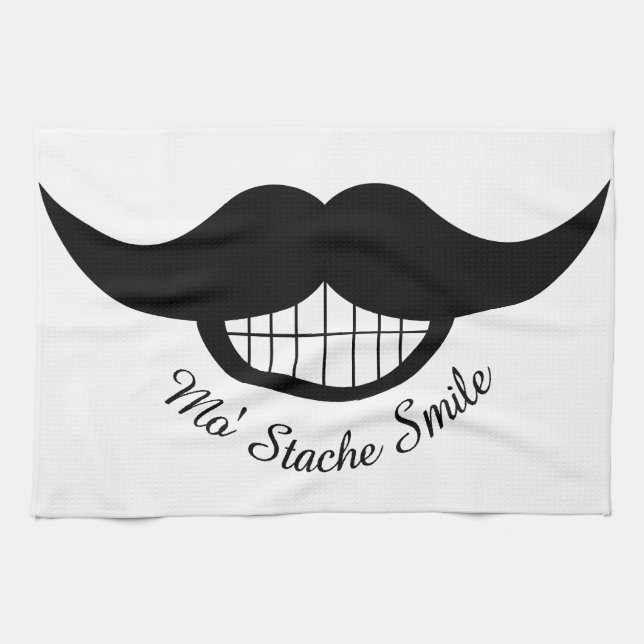 Mustache Smile Kitchen Towel (Horizontal)