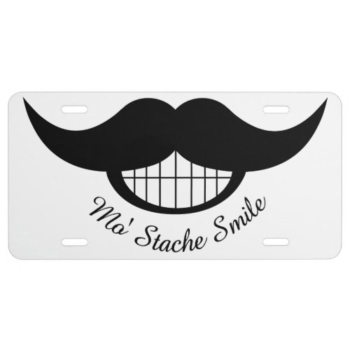 Mustache Smile License Plate