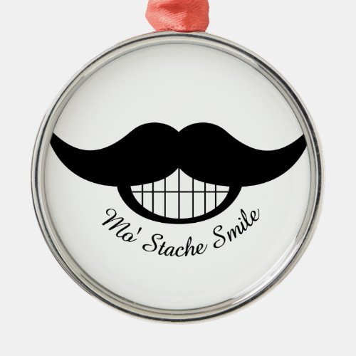 Mustache Smile Metal Ornament