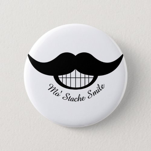 Mustache Smile Pinback Button