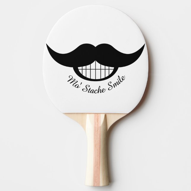 Mustache Smile Ping-Pong Paddle (Front)