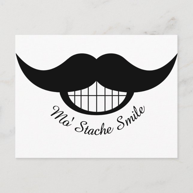 Mustache Smile Postcard (Front)