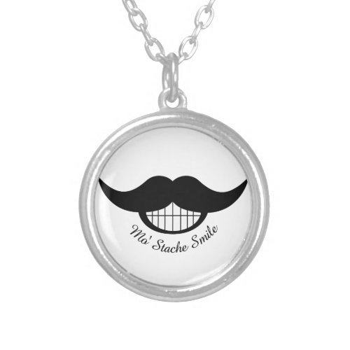 Mustache Smile Silver Plated Necklace