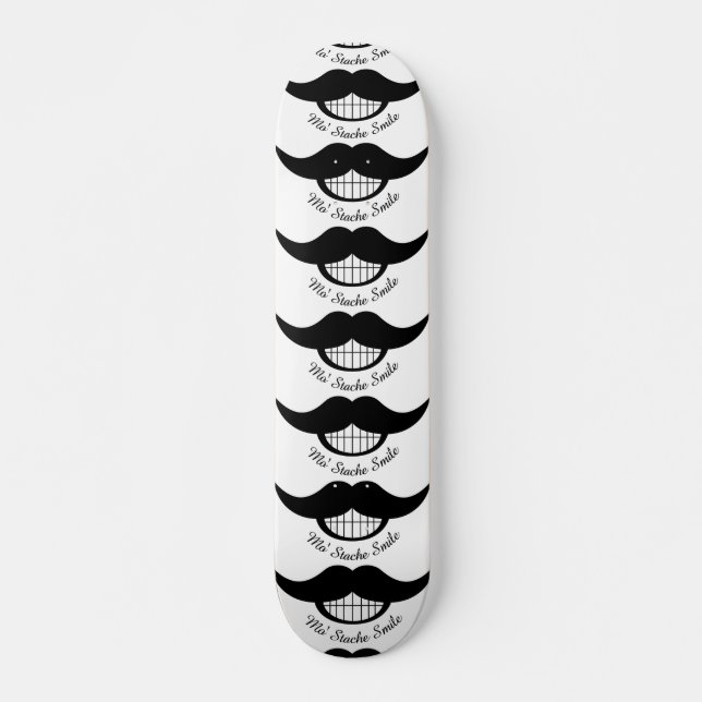 Mustache Smile Skateboard Deck (Front)
