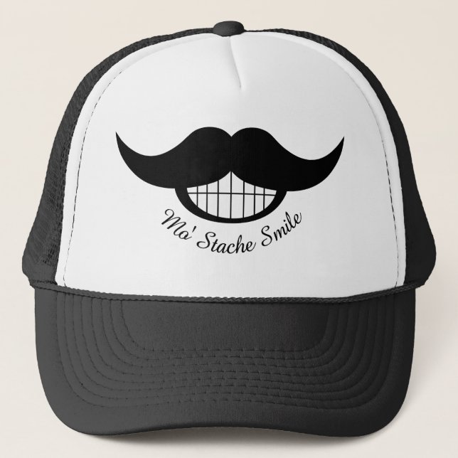Mustache Smile Trucker Hat (Front)