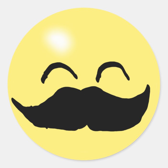 Mustache Smiley 2 Sticker