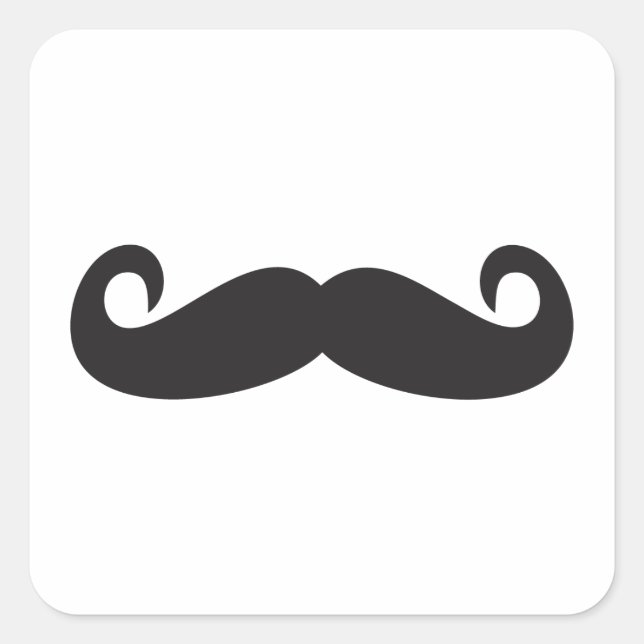 Mustache Square Sticker (Front)
