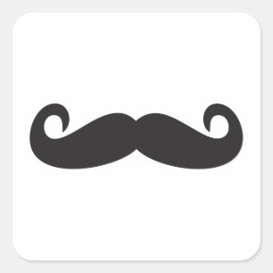 Mustache Square Sticker