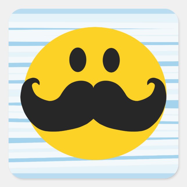 Mustache Square Sticker (Front)