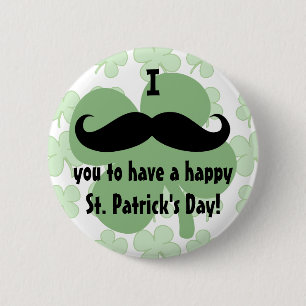 Mustache St. Patrick's Day Pin