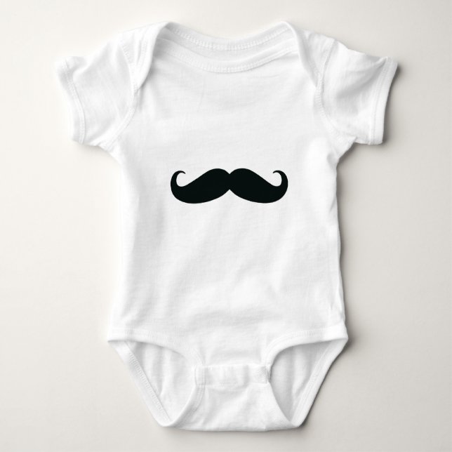 Mustache Stache Baby Bodysuit (Front)