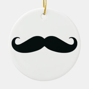 Mustache Stache Ceramic Ornament