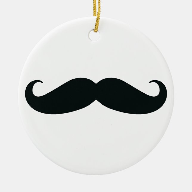 Mustache Stache Ceramic Ornament (Front)