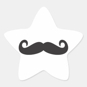 Mustache Star Sticker